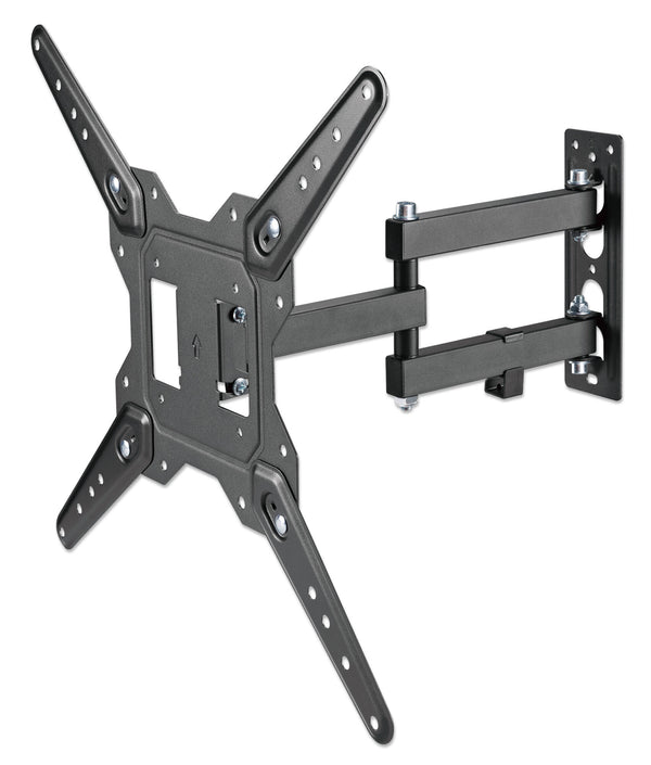 Manhattan Wall Mount for TV & Monitors (Full Motion), For screens 32" to 55", VESA compatability: all between 100x100mm and 400x400mm - check the dimensions of the four mounting holes on back of screen to ensure it fits, Max 30kg, Black, Bracket