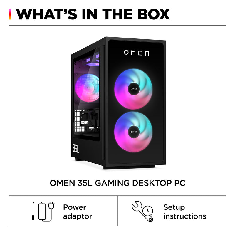 HP OMEN 35L Gaming Desktop GT16-0004na PC AMD Ryzen™ 7 8700G 16 GB DDR5-SDRAM 1 TB SSD NVIDIA GeForce RTX 4060 Windows 11 Home Tower Black