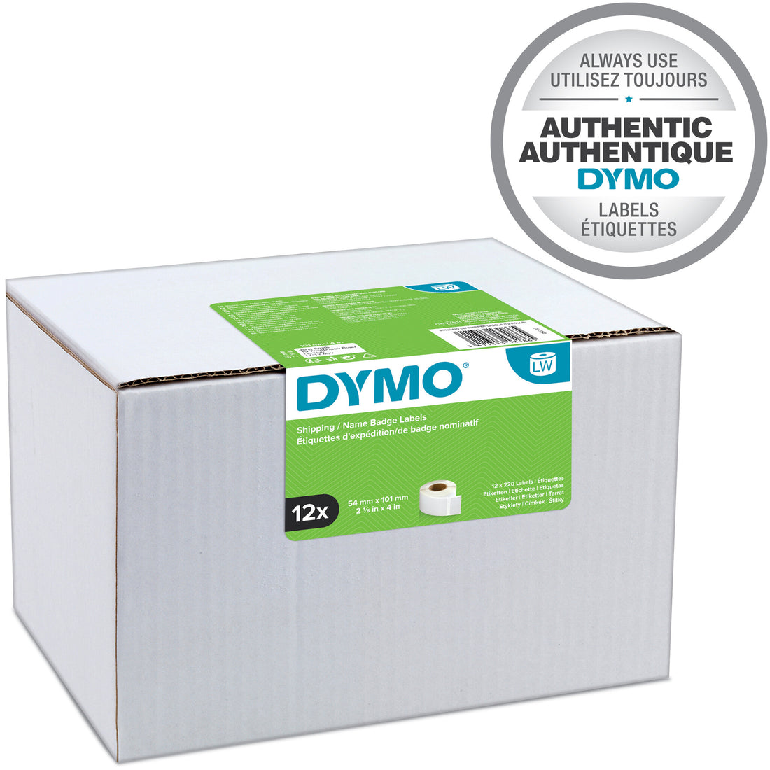 DYMO Authentic LabelWriter Large Shipping Labels/Name Badges | 54mm x 101mm | 12 Rolls of 220 (2,640 Easy-Peel - image 10