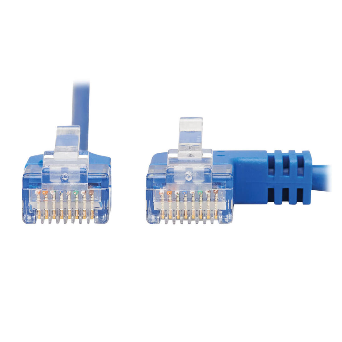 Tripp Lite N204-S15-BL-RA Right-Angle Cat6 Gigabit Molded Slim UTP Ethernet Cable (RJ45 Right-Angle M to RJ45 M), Blue, 15 ft. (4.57 m)