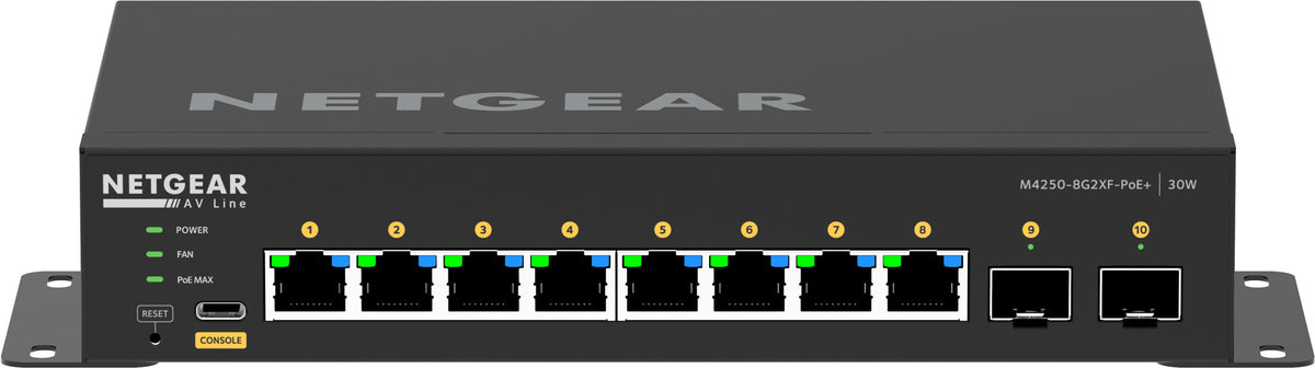 Netgear Switch Back NETGEAR 8x1G PoE+ 220W and 2xSFP+ Managed Switch | Back to the Office