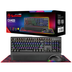 Marvo CM420-UK keyboard Mouse included Gaming USB QWERTY UK English Black