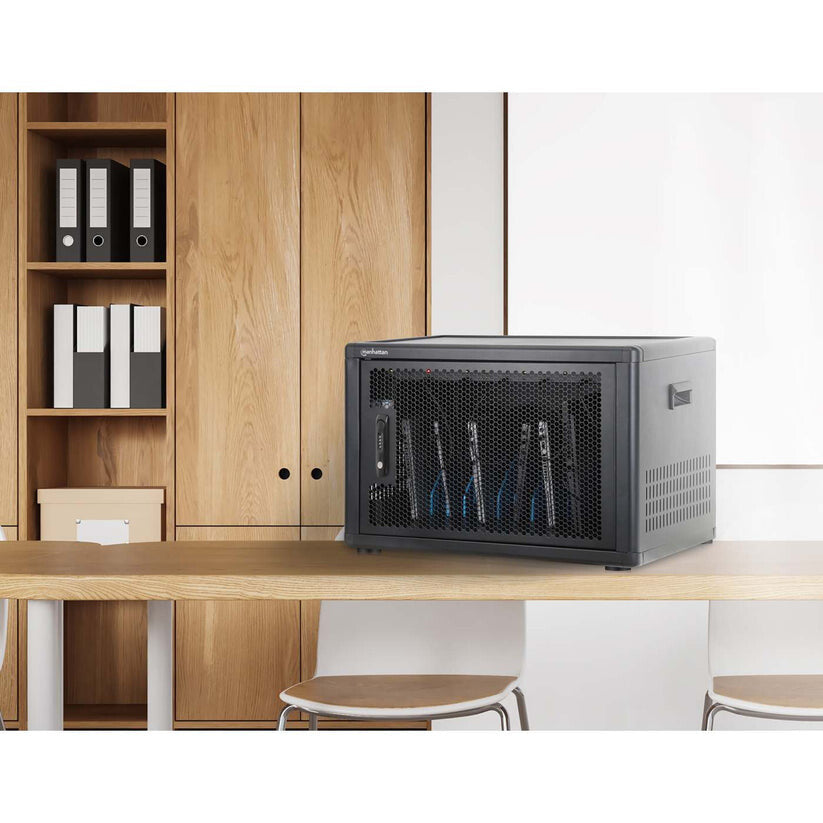 Manhattan Laptop Charging Cabinet Desktop (or trolley) via USB-C 65W 16" 12-bay, Suitable for USB-C laptops - image 2