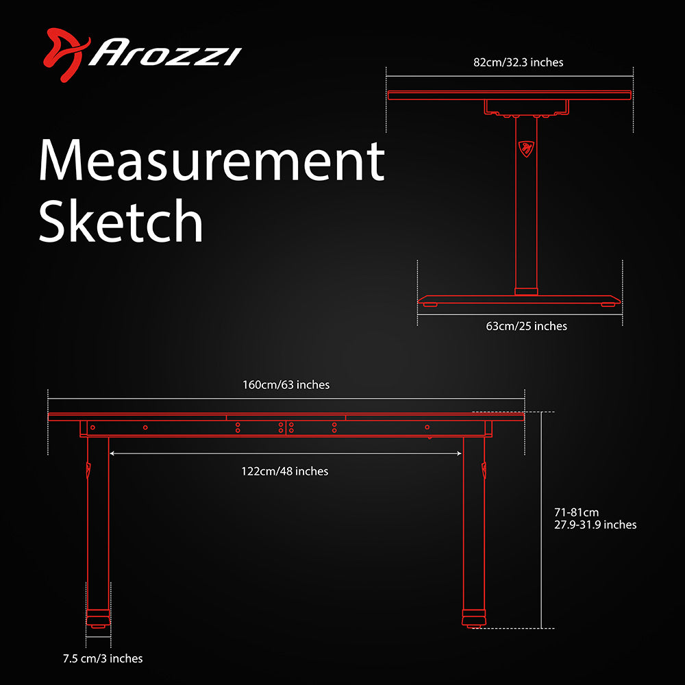 Arozzi Arena Gaming Desk - Pure Black - image 7