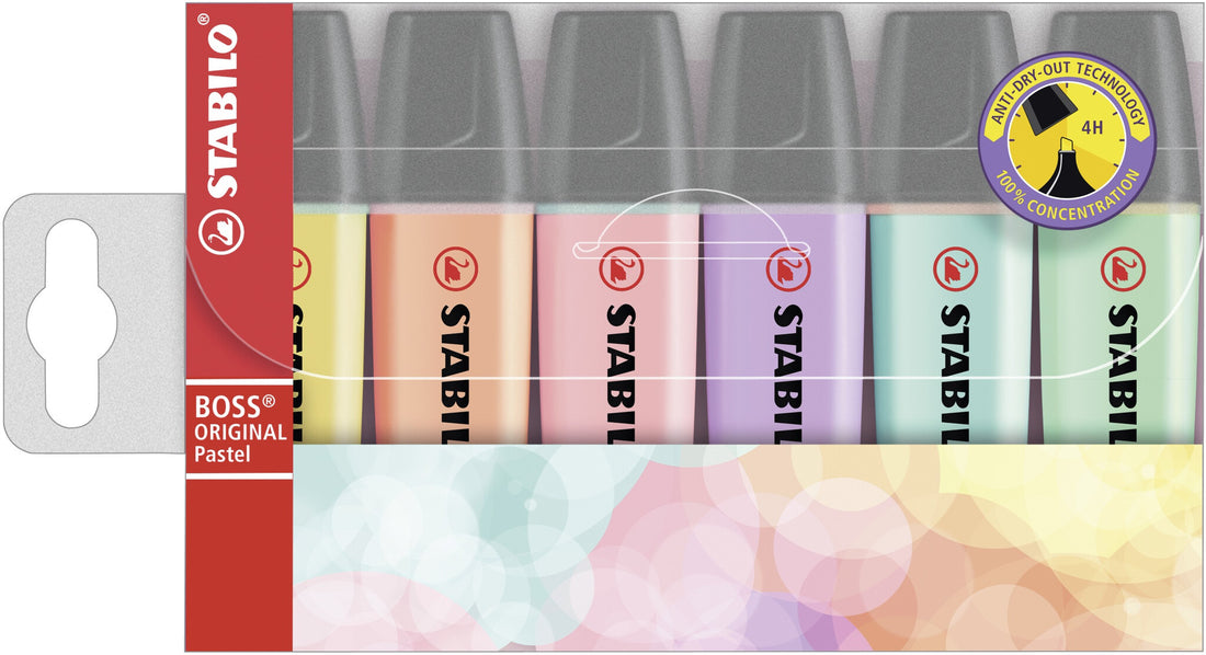 STABILO Boss Original Pastel marker 6 Chisel tip Lilac, Mint, Peach, Pink, Turquoise, Yellow