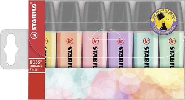 STABILO Boss Original Pastel marker 6 pc(s) Chisel tip Lilac, Mint, Peach, Pink, Turquoise, Yellow