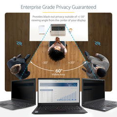 StarTech.com 14in Laptop Privacy Screen - Anti-Glare Privacy Filter for Widescreen (16:9) Displays - Laptop Monitor Screen Protector with 51% Blue Light Reduction - Reversible Matte/Glossy Sides