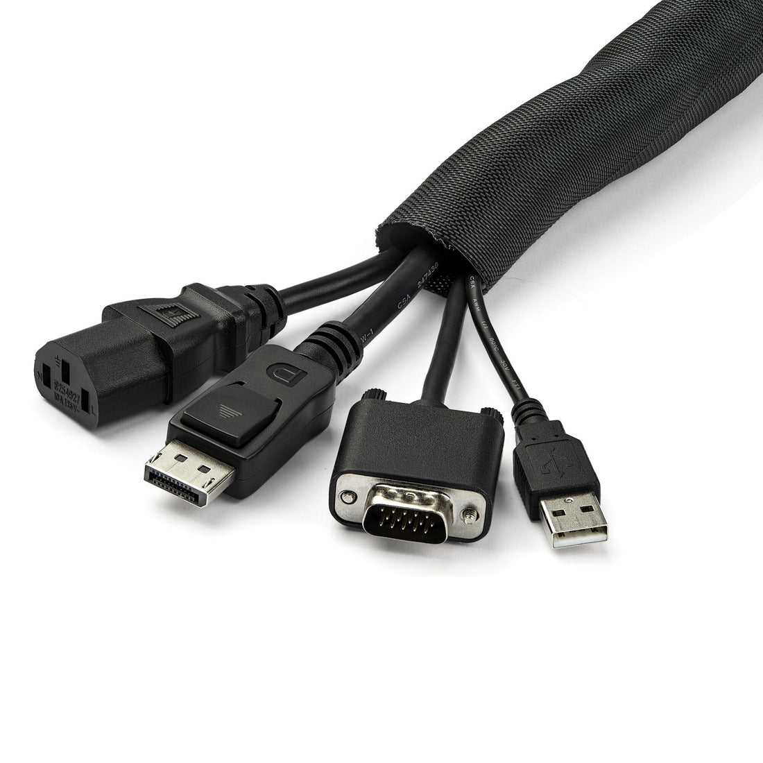 StarTech.com 15' (4.6m) Cable Management Sleeve - Flexible Coiled Cable Wrap - 1.0-1.5" dia. Expandable Sleeve - image 3