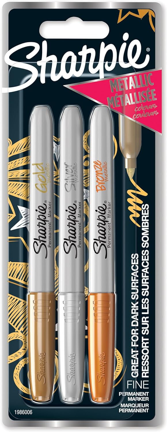 Sharpie 1986006 marker 3 Fine tip Bronze, Gold, Silver