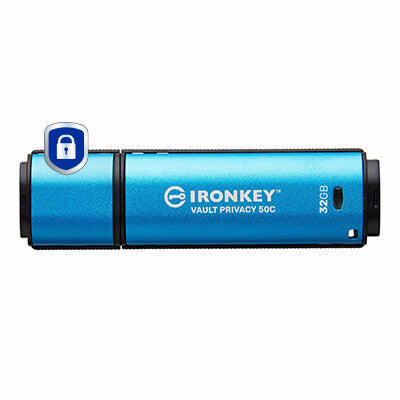 Kingston Technology IronKey 32GB USB-C Vault Privacy 50C AES-256 Encrypted, FIPS 197