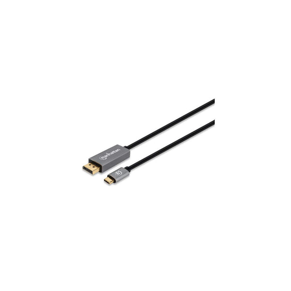 Manhattan USB-C to DisplayPort 1.4 Cable, 8K@60Hz, 3m, Not Bi-Directional, Black, Three Year Warranty, Comparable to 142-USBC-DP-8K-10F