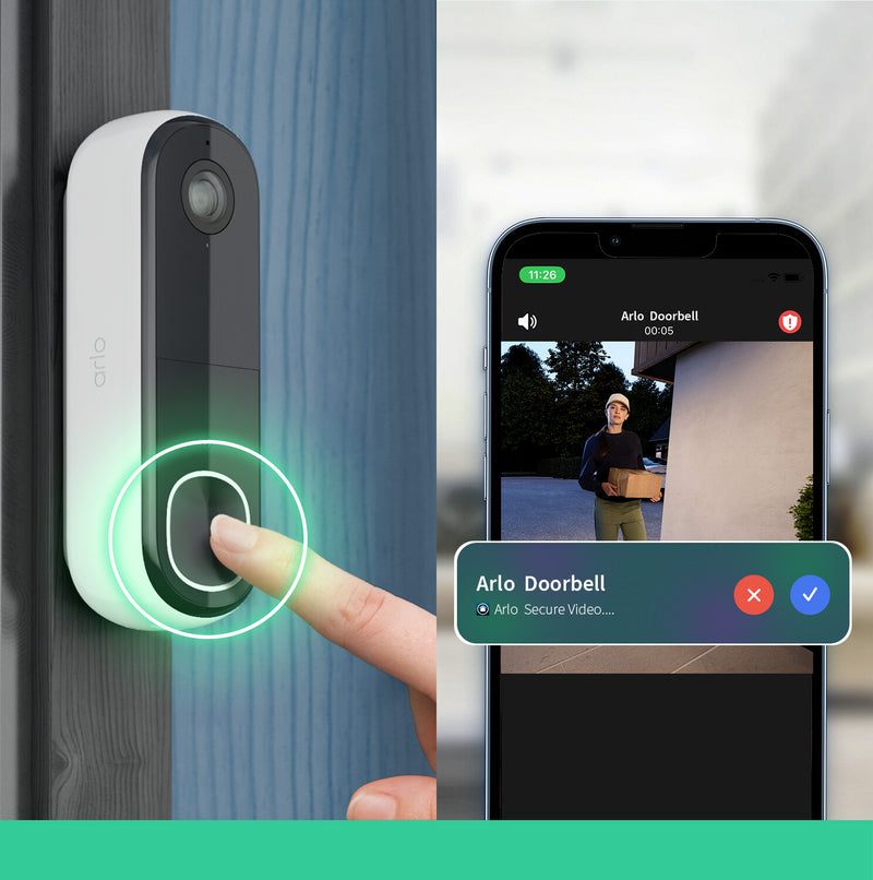 Arlo Essential 2K Video Doorbell & Chime White