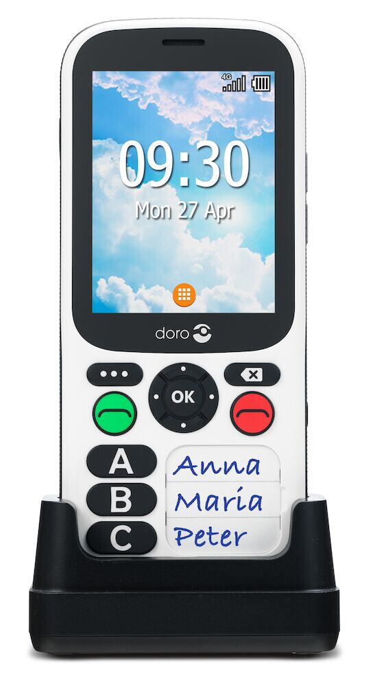 Doro 780X IUP 7.11 cm (2.8") 117 g Black, White Feature phone