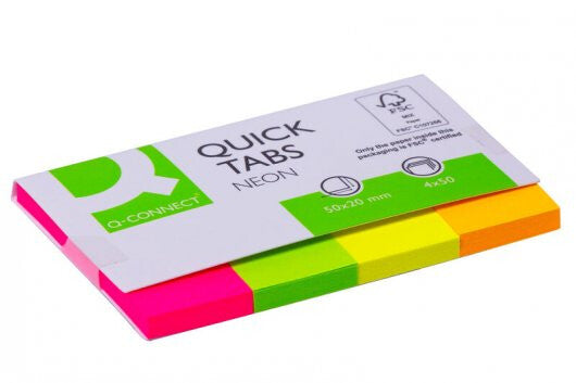 Q-CONNECT KF01226 self adhesive tab Assorted colours