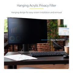 StarTech.com 27-inch 16:9 Computer Monitor Privacy Screen, Hanging Acrylic Filter, Quick-Install Security Shield, Monitor Screen Protector, +/- 30 Deg. View, Glossy