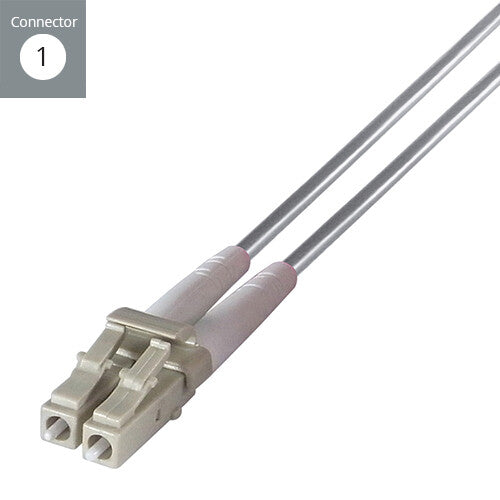 connektgear 10m Duplex Fibre Optic Multi-Mode Cable OM1 62.5/125 Micron LC to LC Grey