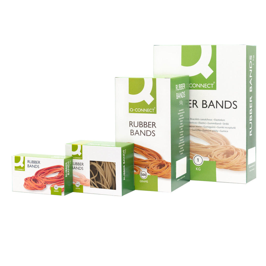 Q-CONNECT Rubber bands Natural – No. 24 (1.5x150mm) – Box 500g - image 3