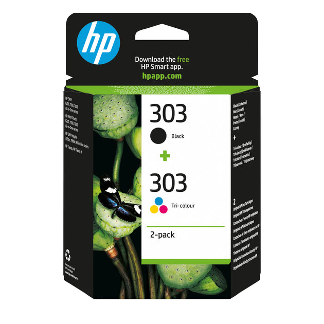 HP 303 2-pack Black/Tri-color Original Ink Cartridges | Back to the Office