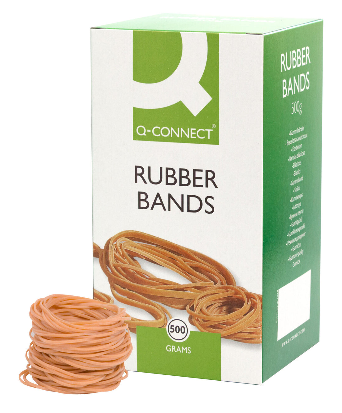 Q-CONNECT Rubber bands Natural – No. 19 (1.5x90mm) – Box 500g