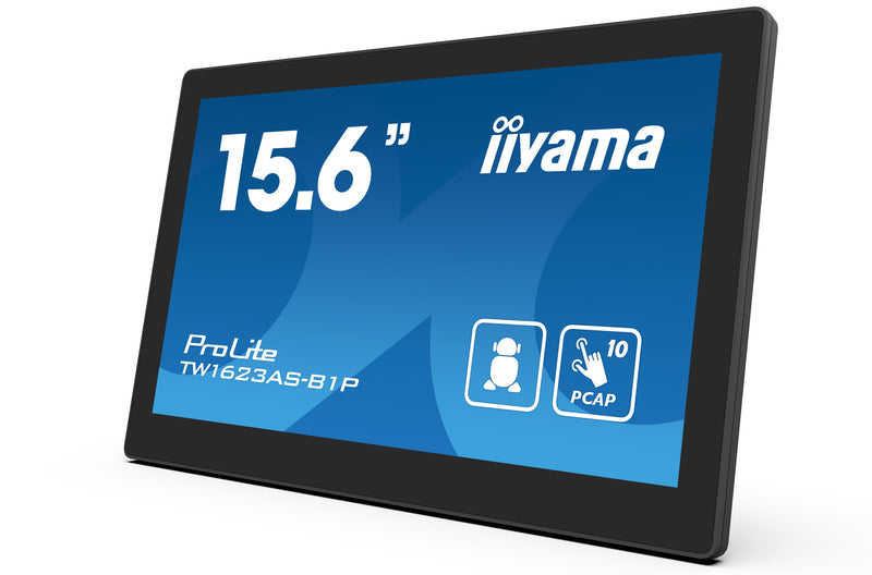 iiyama TW1623AS-B1P computer monitor 39.6 cm (15.6") 1920 x 1080 pixels Double Full HD Touchscreen Black