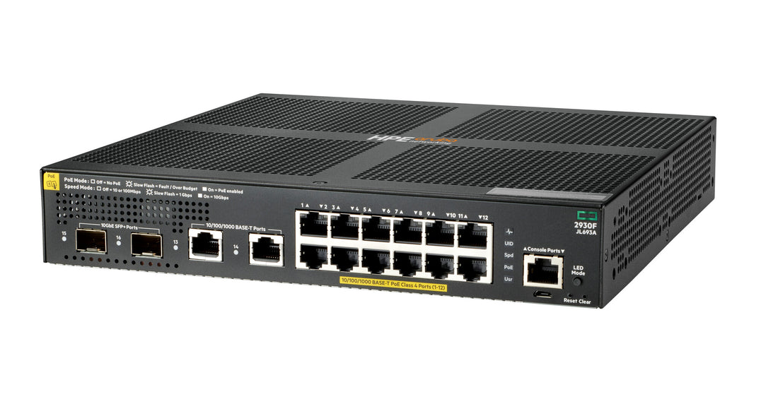 HPE Aruba Networking 2930F 12G PoE+ 2G/2SFP+ Switch - image 2
