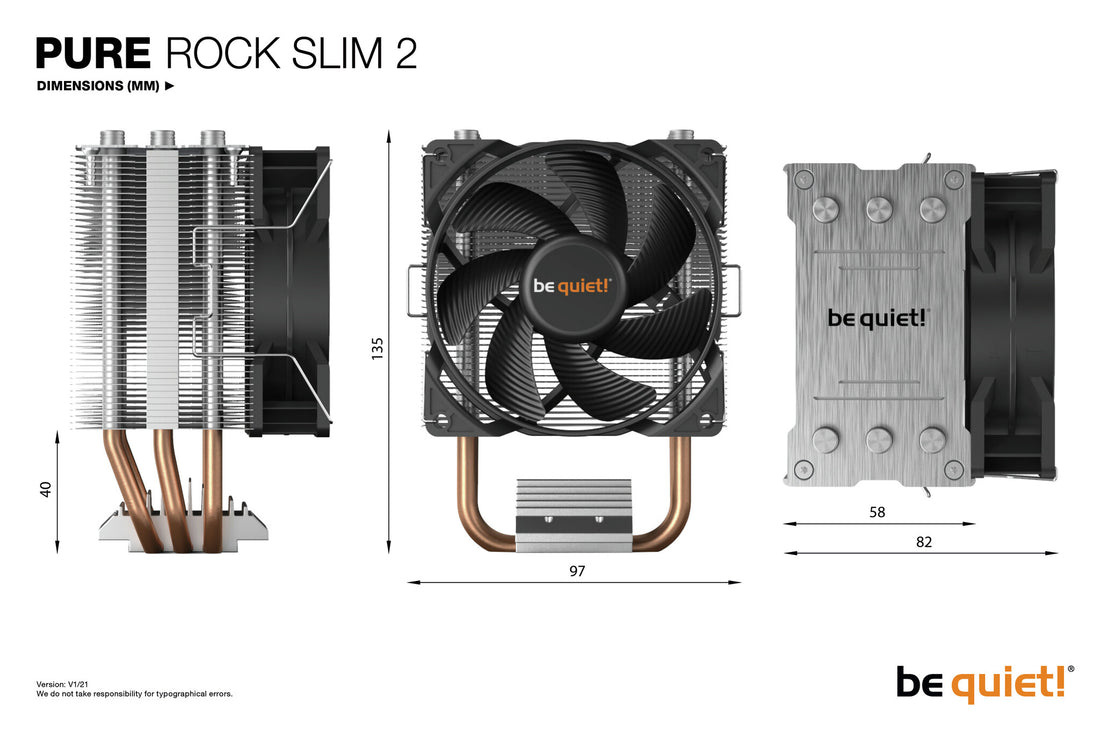 be quiet! PURE ROCK SLIM 2 Processor Air cooler 9.2 cm Silver - image 7