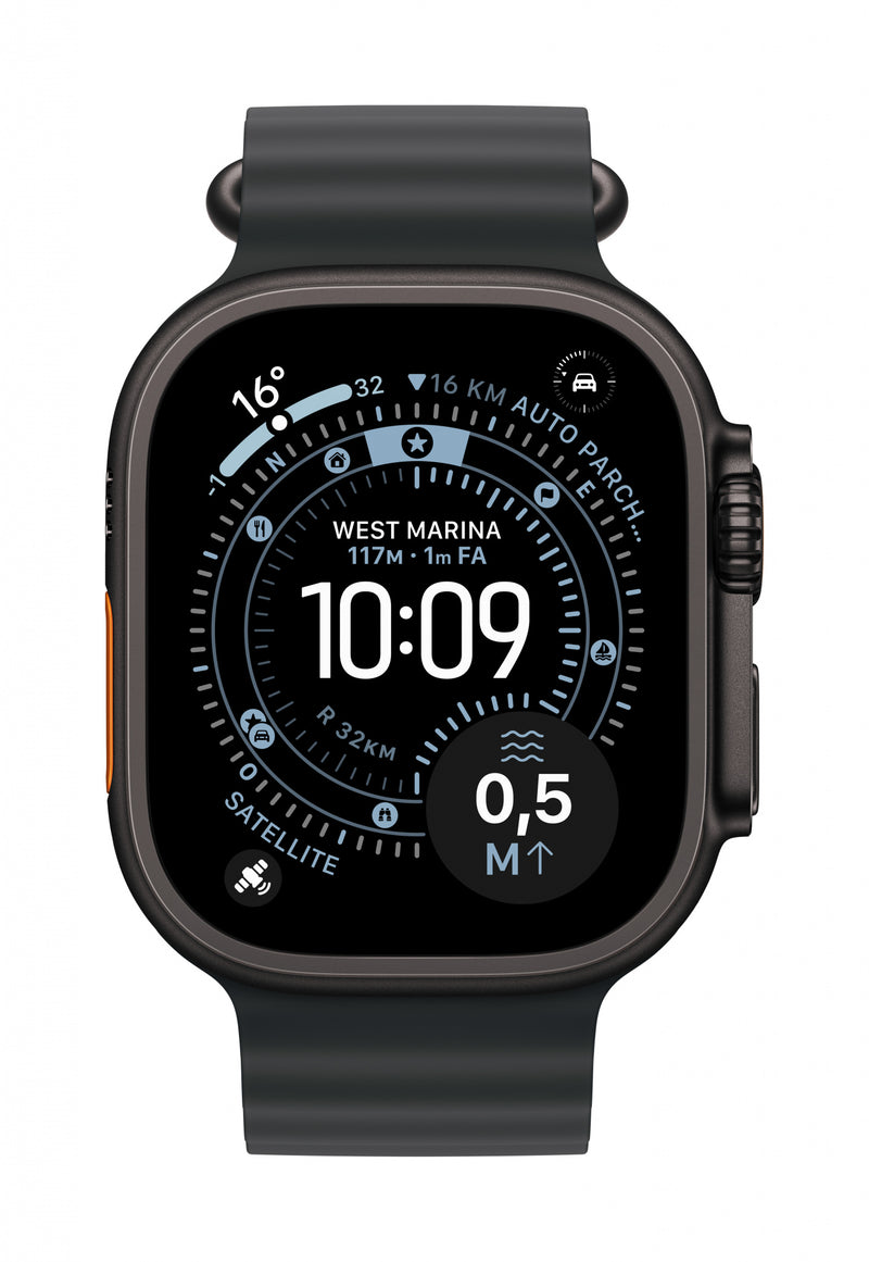 Apple 49mm Navy Ocean Band - Black Titanium Finish