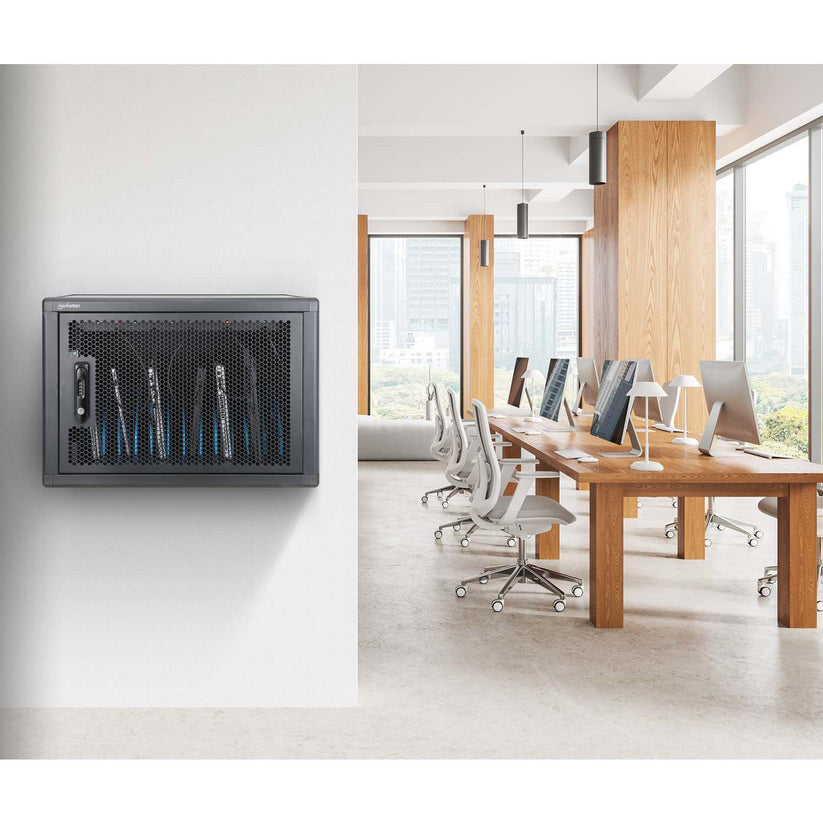 Manhattan Laptop Charging Cabinet Desktop (or trolley) via USB-C 65W 16" 12-bay, Suitable for USB-C laptops - image 4
