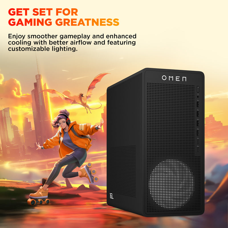HP OMEN 16L TG03-0009na AMD Ryzen™ 7 8700F 16 GB DDR5-SDRAM 1 TB SSD NVIDIA GeForce RTX 5060 Windows 11 Home Tower PC AI PC Black