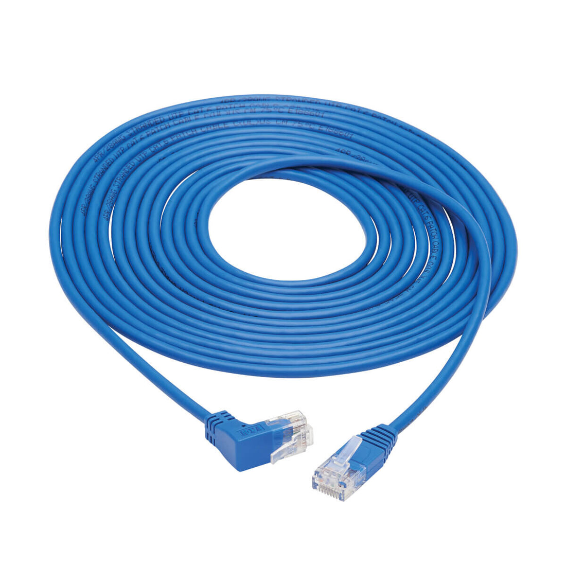 Tripp Lite N204-S15-BL-UP Up-Angle Cat6 Gigabit Molded Slim UTP Ethernet Cable (RJ45 Right-Angle Up M to RJ45 M), Blue, 15 ft. (4.57 m)