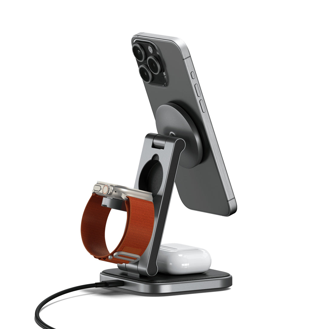 Satechi ST-Q31FM-EA mobile device charger Headphones, Smartphone, Smartwatch Grey, Black USB Wireless charging - image 3