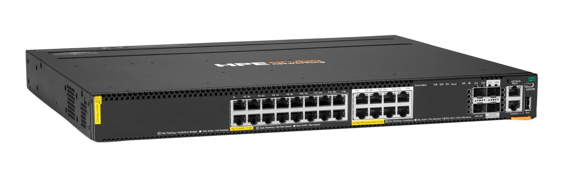 HPE Networking CX6300M 16p 1G 8p Smart Rate 10G Class8 PoE 2p SFP56 50G 2p SFP28 25G Switch - image 3