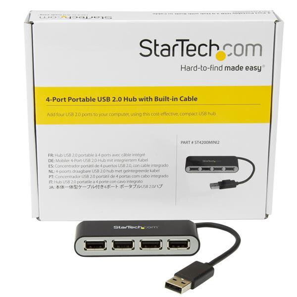 StarTech.com 4-Port Portable USB 2.0 Hub with Built-in Cable - image 6