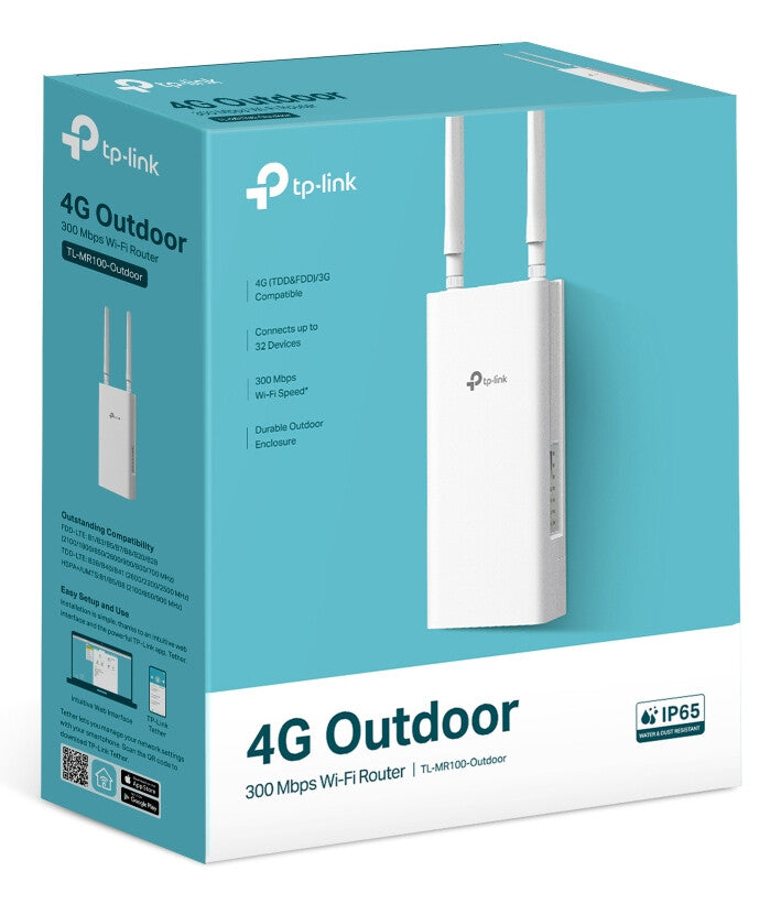 TP-Link TL-MR100-OUTDOOR wireless router Fast Ethernet Single-band (2.4 GHz) 4G White
