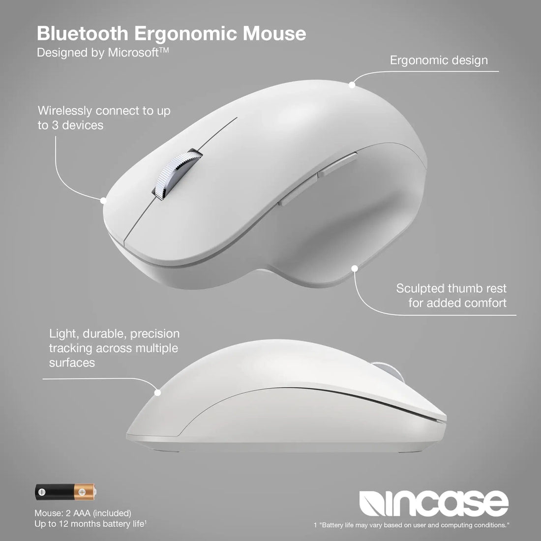 Incase Designed by Microsoft Bluetooth Ergonomic Mouse (EU/UK) - image 3