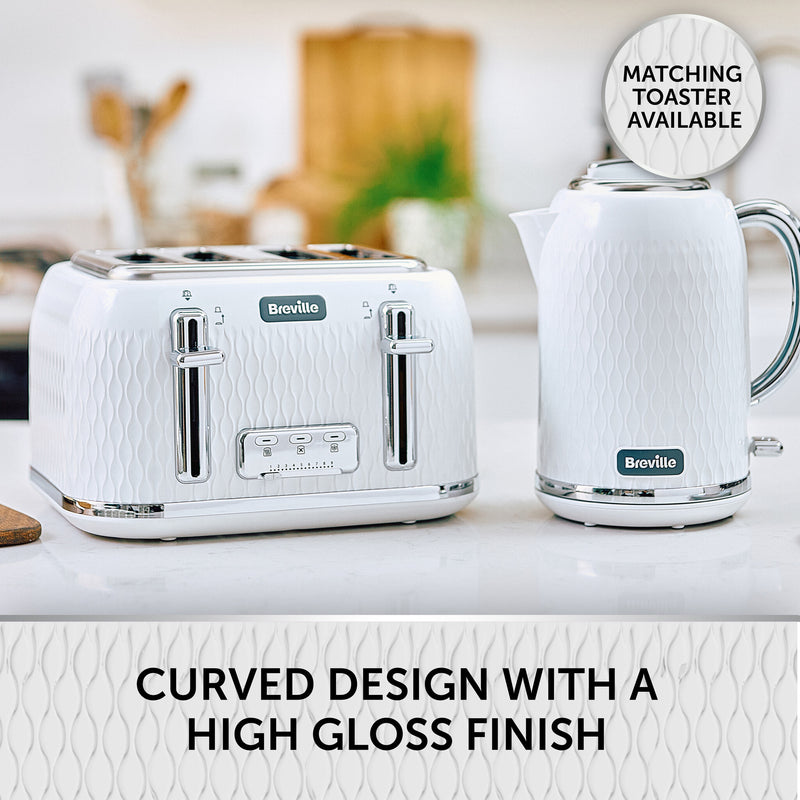 Breville vkt117 electric kettle 1.7 L 3000 W Chrome, White