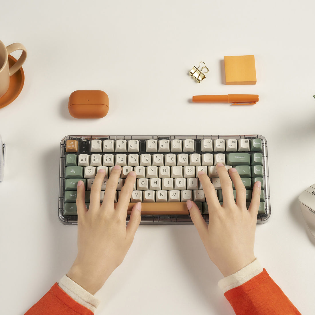 ASUS Jelly75 KD201 keyboard Universal USB + RF Wireless + Bluetooth Green, Beige, Orange - image 10