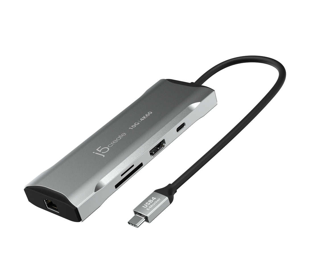 j5create JCD393 4K60 Elite USB-C 10Gbps Mini Dock, Space Grey