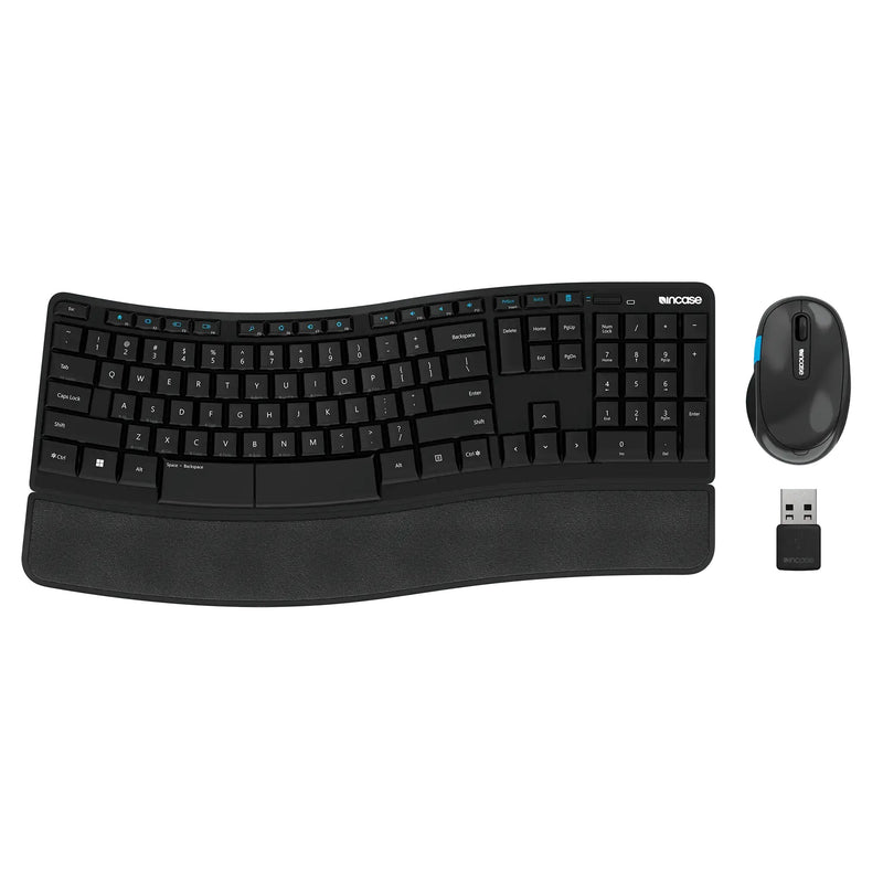 Incase Designed by Microsoft Sculpt Comfort Desktop keyboard Mouse included Office RF Wireless QWERTY German Black