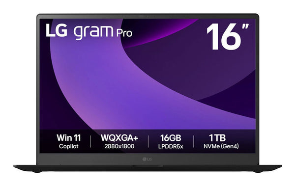 LG Gram Pro 16" Laptop (16Z90TP-K.AA78A1) - Intel Core Ultra 7 225H, 16GB RAM, 1TB SSD, Windows 11 Home