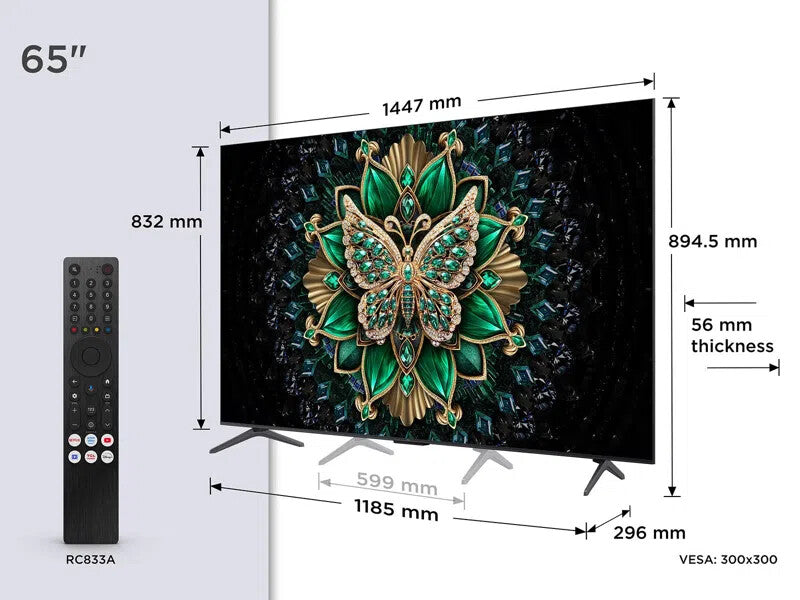 TCL C6K 65" Premium QD-Mini LED 144Hz 4K HDR Smart Google TV - image 2