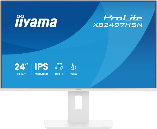 iiyama ProLite 23.8" Full HD Monitor, White (XB2497HSN-W1)