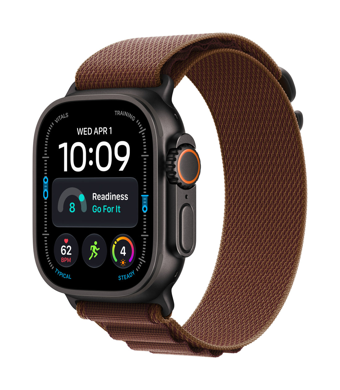 Apple Watch Ultra 4 GPS + Cellular 49mm Black Titanium Case with Burgundy Alpine Loop - L