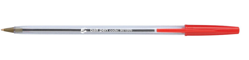 5Star 901805 ballpoint pen Red Stick ballpoint pen Medium 50