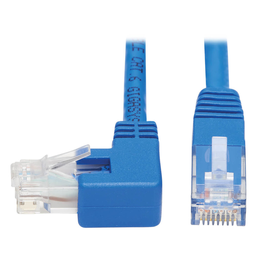Tripp Lite N204-015-BL-LA Left-Angle Cat6 Gigabit Molded UTP Ethernet Cable (RJ45 Left-Angle M to RJ45 M), Blue, 15 ft. (4.57 m)