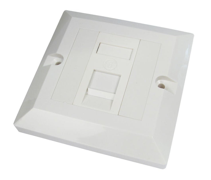 Cables Direct Single Cat6 Faceplate outlet box White | Back to the Office