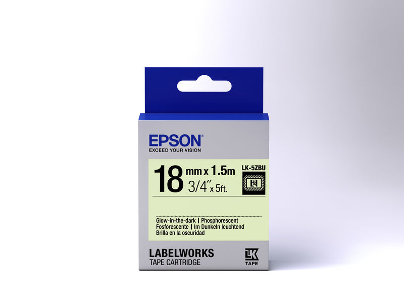 Epson Label Cartridge Glow-in-the-Dark LK-5ZBU Black/Glow 18mm (5m)