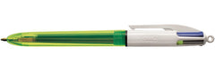 BIC 4Colours Fluo Clip-on retractable pen Black, Blue, Red, Yellow 12 pc(s)