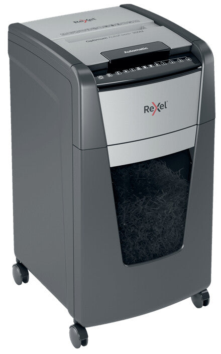 Rexel Optimum AutoFeed+ 300M paper shredder Micro-cut shredding 55 dB 23 cm Black, Silver - image 3