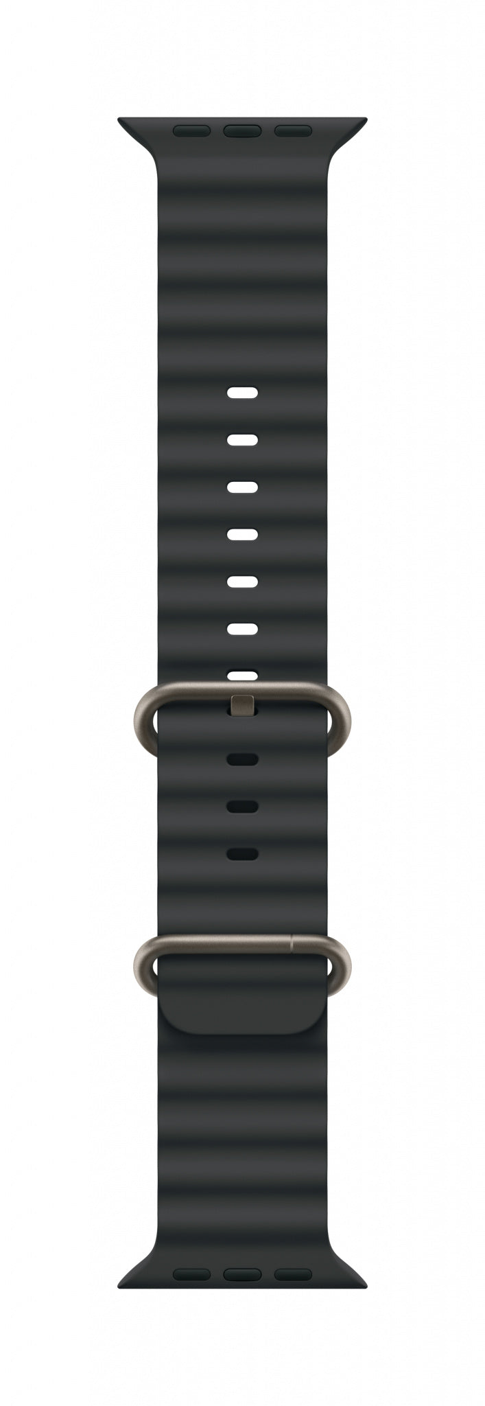 Apple 49mm Black Ocean Band - Natural Titanium Finish